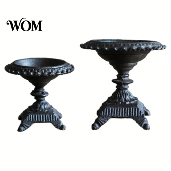 Candle Holders Set Heavy Duty Cast Iron Holder, Retro Candlestick Holders, Handcrafted Outdoor Tealight Holder Metal Pillar Stand for Dinner
