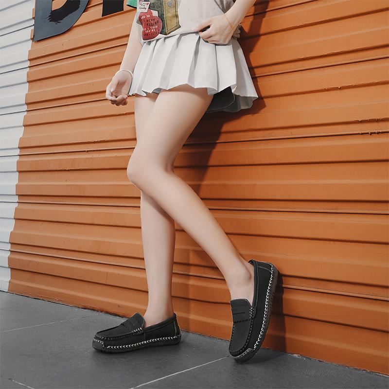Женские лоферы слипоны кожаные туфли повседневная обувь мокасины нескользящие деловые кроссовки для вождения