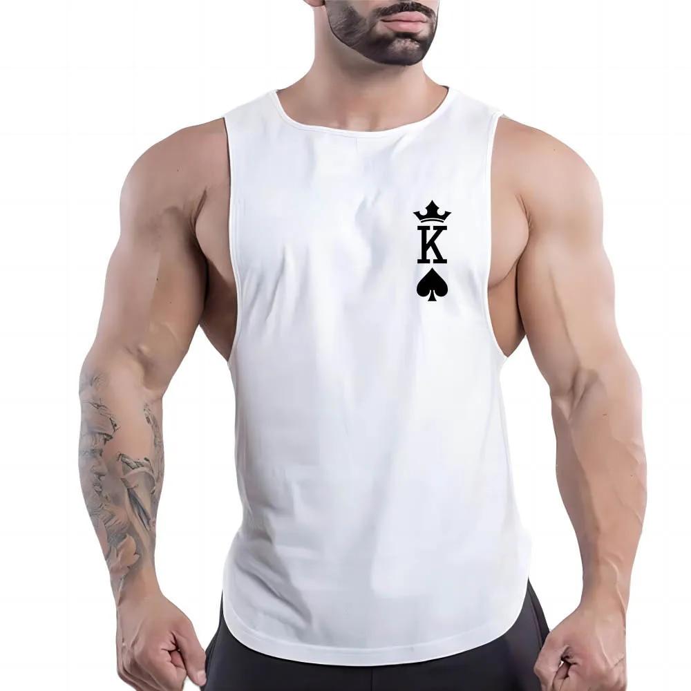 Четыре сезона для взрослых и мужчин, уличный жилет с круглым вырезом для фитнеса и игральных карт, дышащая быстросохнущая рубашка без рукавов с 2d принтом