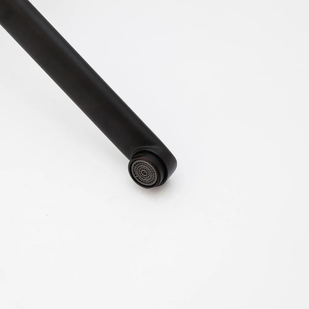 Torayvino Matte Black Brass Long Handle Bathroom Basin Sink Faucet Medical Hygiene Faucets Deck Mounted Cold and Hot Mixer Tap