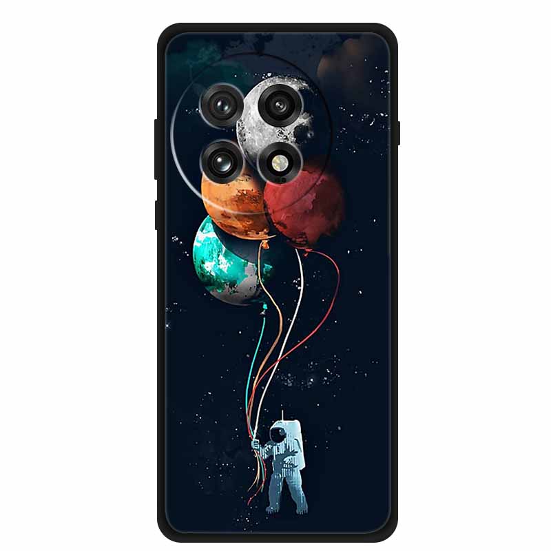 Чехол For OnePlus13 5G Чехол OnePlus 13R Черный Силиконовый Мягкий Цветок Модный ТПУ Задняя Крышка Для OnePlus13 13R Чехол Защитный Capa