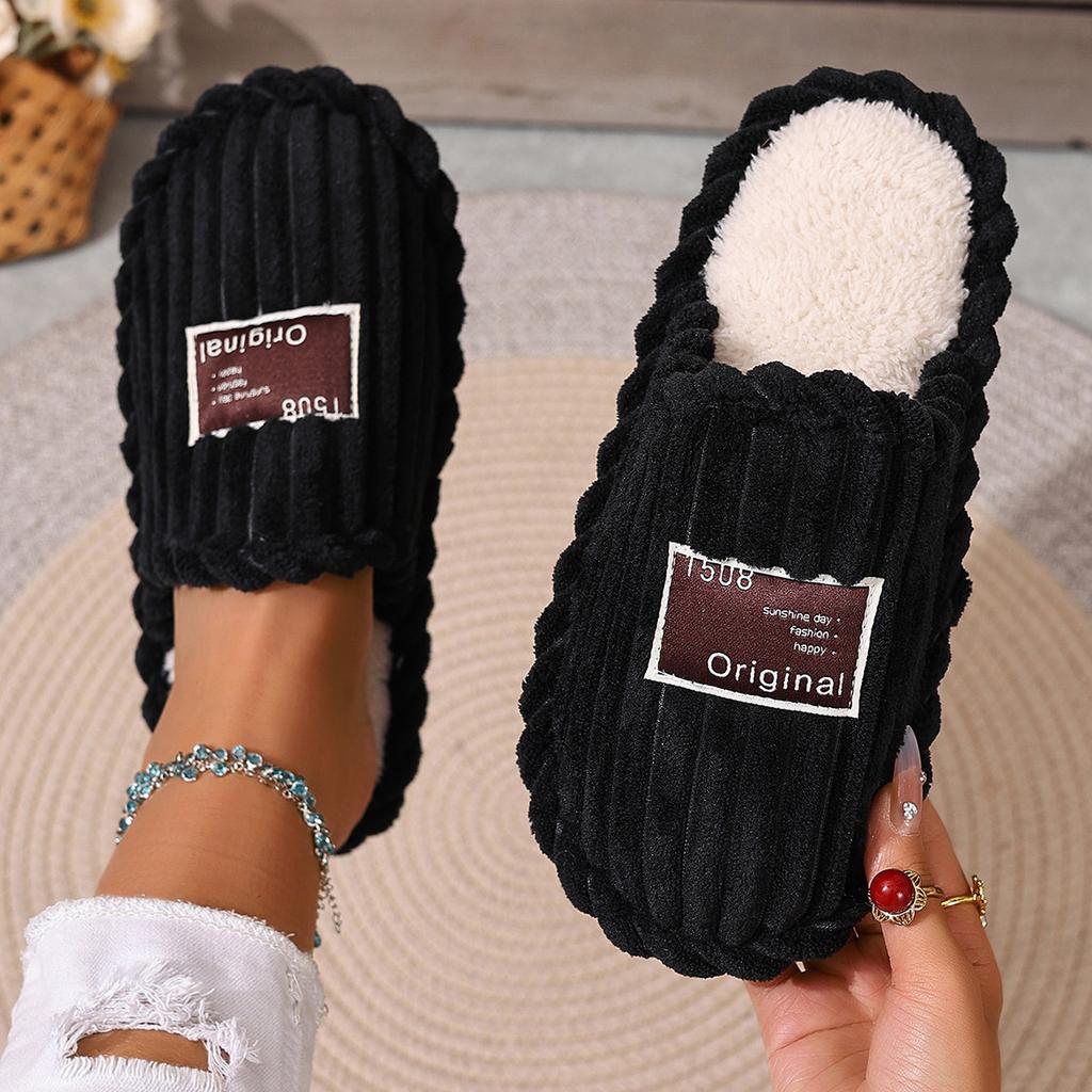 Fashion 2025 New Women Cotton Slippers Fashion Indoor Slides Women Home Warm Fuzzy Shoes Lightweight Casual Slippers Zapatos De Mujer