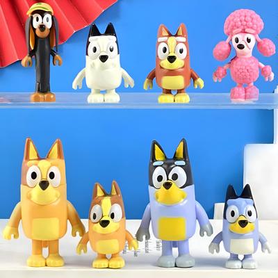Милая Новая Игрушка-Фигурка Семьи Брю Мультяшная Синеглазая Модель Бинго Кукла Аниме Игрушки Для Детей Подарок на День Рождения Рождество 8/12 шт. В Наборе