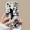 Черный Музыкальный Кот 3D Волна Чехол Для Samsung A73 A72 A71 A55 A54 A53 A35 A34 A33 A25 A24 A23 A15 A14 A05 A04 A03 4G 5G Обложка