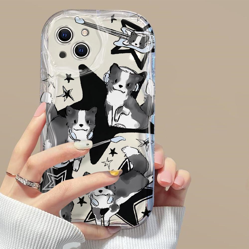 Черный Музыкальный Кот 3D Волна Чехол Для Samsung A73 A72 A71 A55 A54 A53 A35 A34 A33 A25 A24 A23 A15 A14 A05 A04 A03 4G 5G Обложка