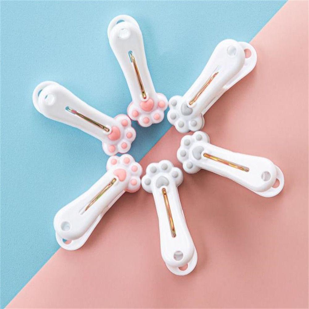 Kawaii Cat Claw Clothespin Plastic Food Bag Clip Multifunctional Clothes Pegs Home