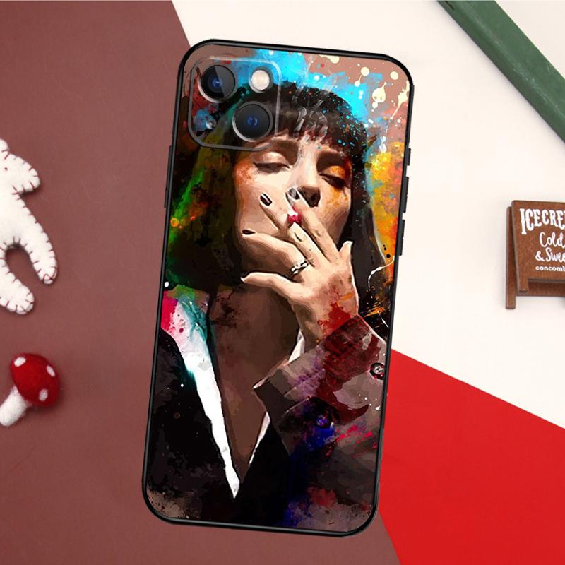 Чехол Mia Pulp Fiction для iPhone 17 Pro Max 16 15 14 13 11 12 Pro Max mini 15 16 Plus 16e 17 Air Задняя крышка