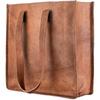 Большая сумка через плечо из натуральной козьей кожи 14X14 дюймов, коричневая женская сумка для покупок