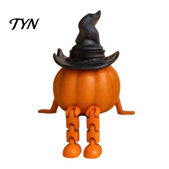 Creative Countertop Ornaments Halloween Desktop Decoration, Movable Wizard Pumpkin Devil Ghost Figurine, 3D Printed Party Supplies PLA for