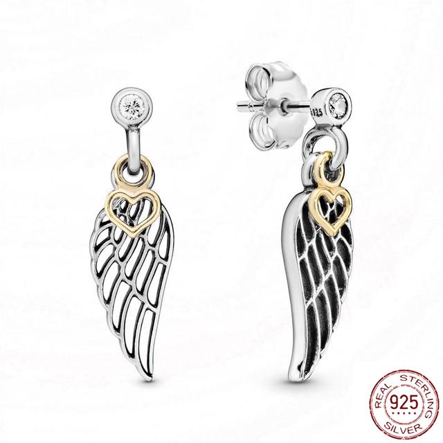 Серьги из стерлингового серебра 925 пробы, настоящее большое сердце, циркон, круглые серьги-кольца для женщин, модные серебряные серьги, ювелирные изделия, подарок