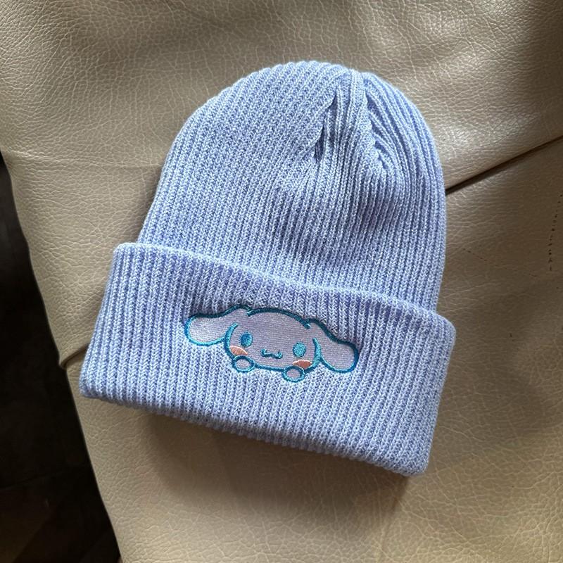 Cute Cat Embroidery Knit Beanie Cartoon Character Winter Warm Couple Hat