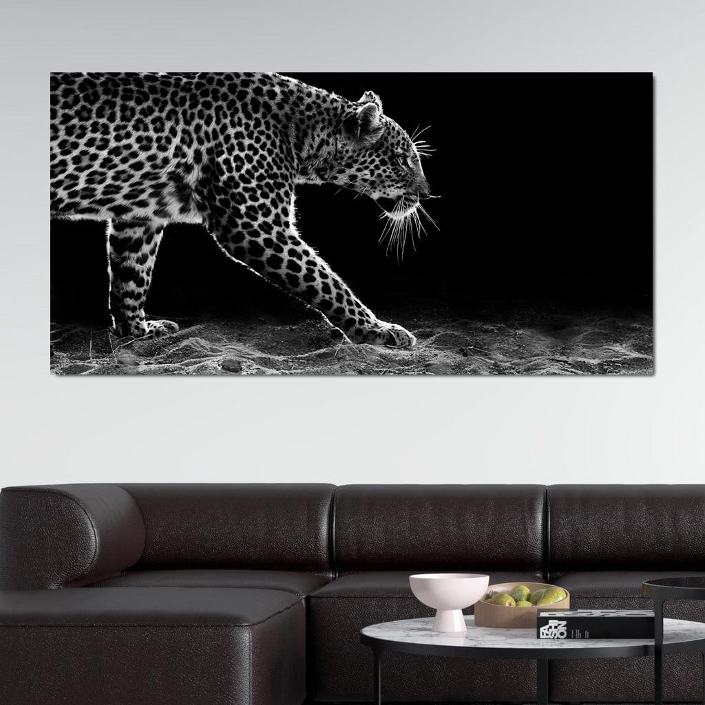 Современная картина на холсте «Гепард», черно-белый леопард, животные, для офиса, гостиной, настенный декор, без рамы