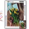 DIY 5D Diamond Painting Tulips And Coffee Cross Stitch Kit Full Drill Embroidery Mosaic Art Picture of Rhinestones Gift