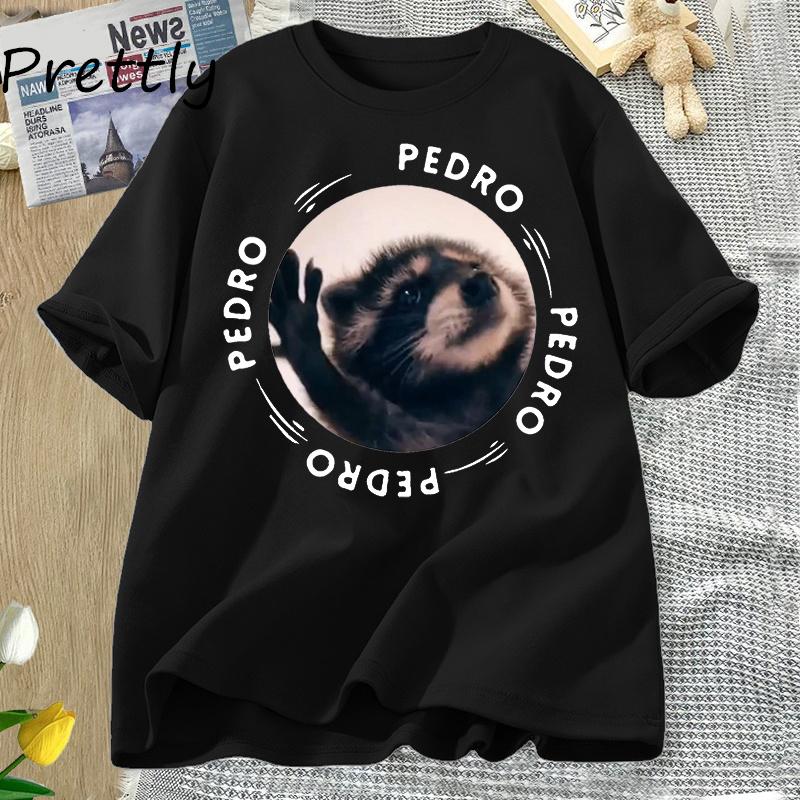 Pedro Dancing Raccoon T Shirt Unisex Unisex Funny Trash Panda Meme T-Shirt Casual Short Sleeve Animal Tshirt Cotton Unisex's Clothes