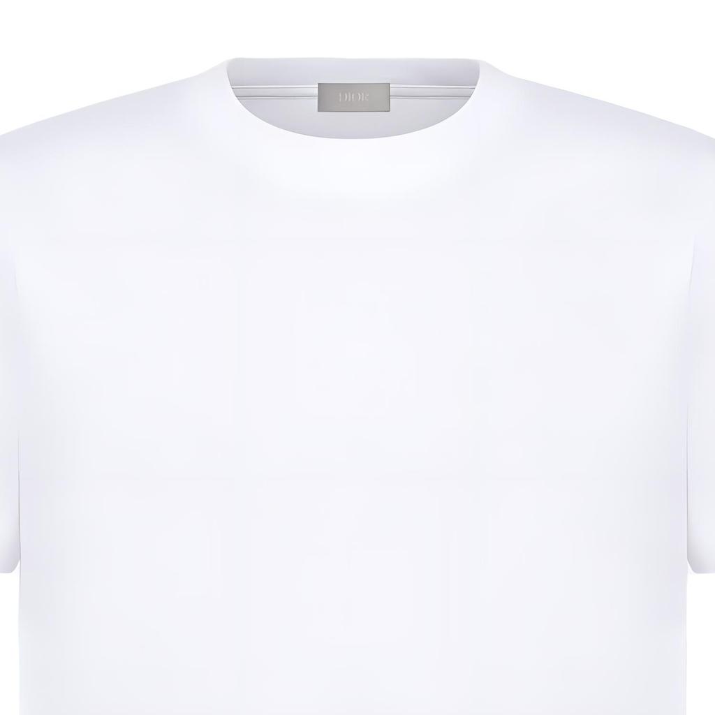 DIOR T-Shirts Men's White Crew Neck Moderate 393J697A0862-C080