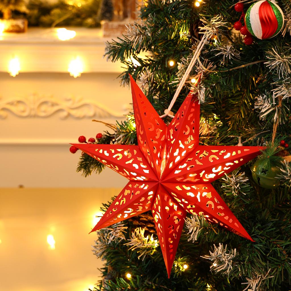 Рождественская бумажная звезда-подвеска Украшения Merry Christmas для дома 2025 Navidad Xmas Елка Подвесные абажуры Украшение Новый год 7
