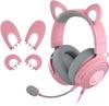 Razer Kraken Kitty V2 Pro Quartz Pink Wired Gaming Headset with Interchangeable and Bunny Ear Four Razer Chroma RGB Detachable Razer HyperClear