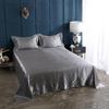 High End Rayon Queen Size Bed Sheet Set Luxury Solid Satin Silky Bedsheet Set High Quality Single Double Sheets and Pillowcase