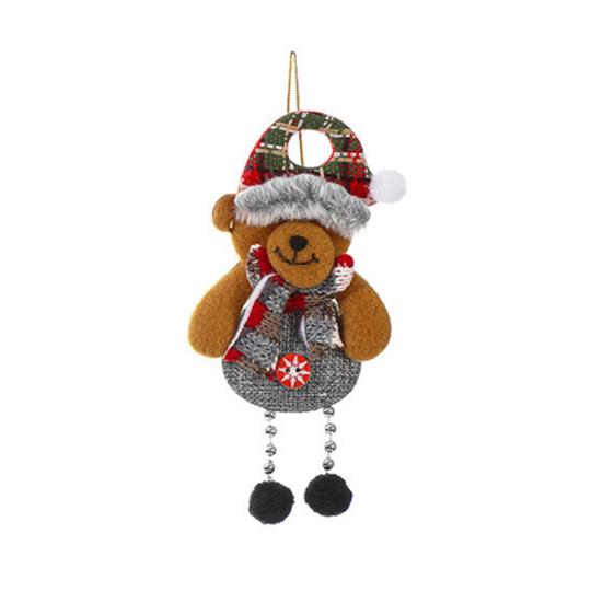 Christmas Hanging Decoration Reindeer Cloth 3D Santa Claus Snowman Bear Doll Pompom Leg Cute Handmade