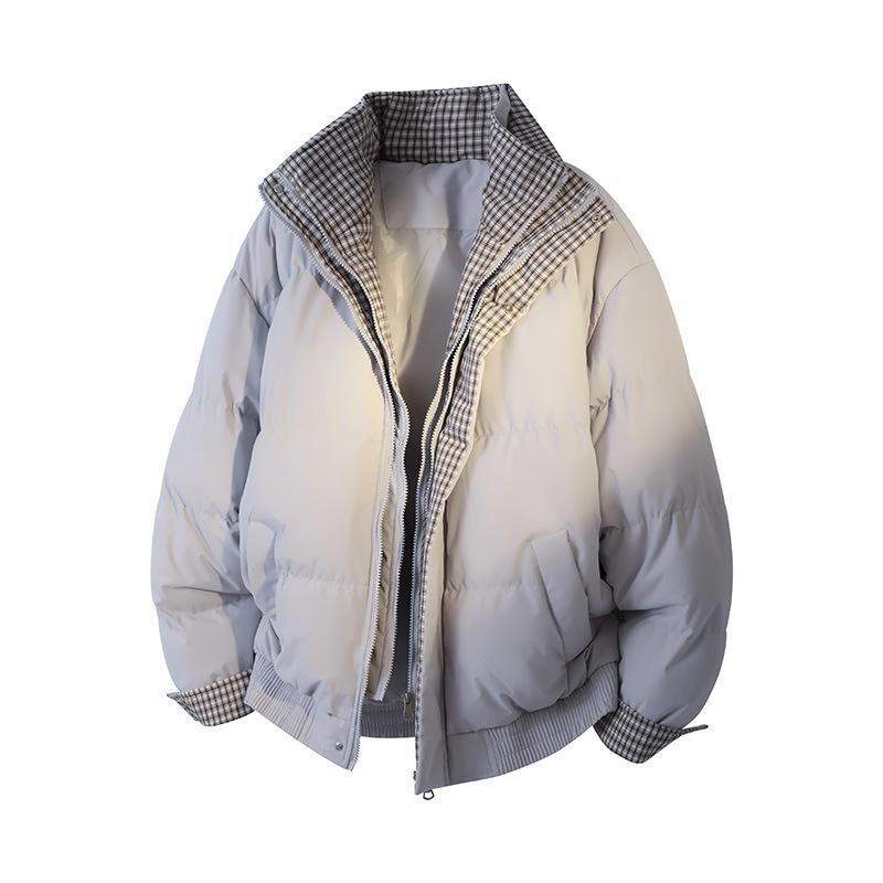 Men Faux Layered Thick Warm Winter Cotton Jacket Loose Trendy