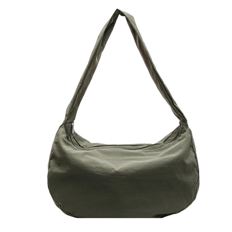 Холщовая сумка женская сумка-пельмень однотонная сумка через плечо большая вместимость сумка через плечо