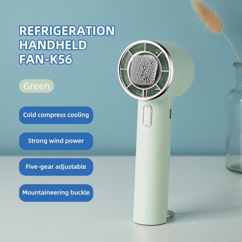 Новый мини ручной турбо-вентилятор с 5 скоростями и регулируемым ветром, USB-зарядкой, мощным ветром, вентилятор с функцией холодного компресса с портативным крючком