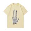 Men's 100% Cotton Crew Neck Short Sleeve T-Shirt, Funny 3D Hand Palm Print Casual Summer Tee, Soft Breathable Lightweight Daily Wear Streetwear Tops f