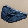 Summer Ice Silk Briefs Letter Print High Slit Design Men Panties Smooth Comfortable Breathable Underwear Daily Wear