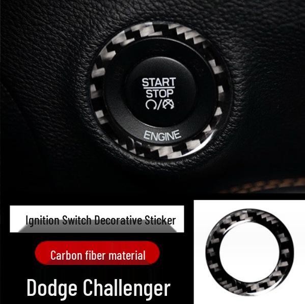 Комплект для обновления интерьера из углеволокна для Dodge Challenger - Рулевое колесо, Дверь, Консоль, Наклейки на фары