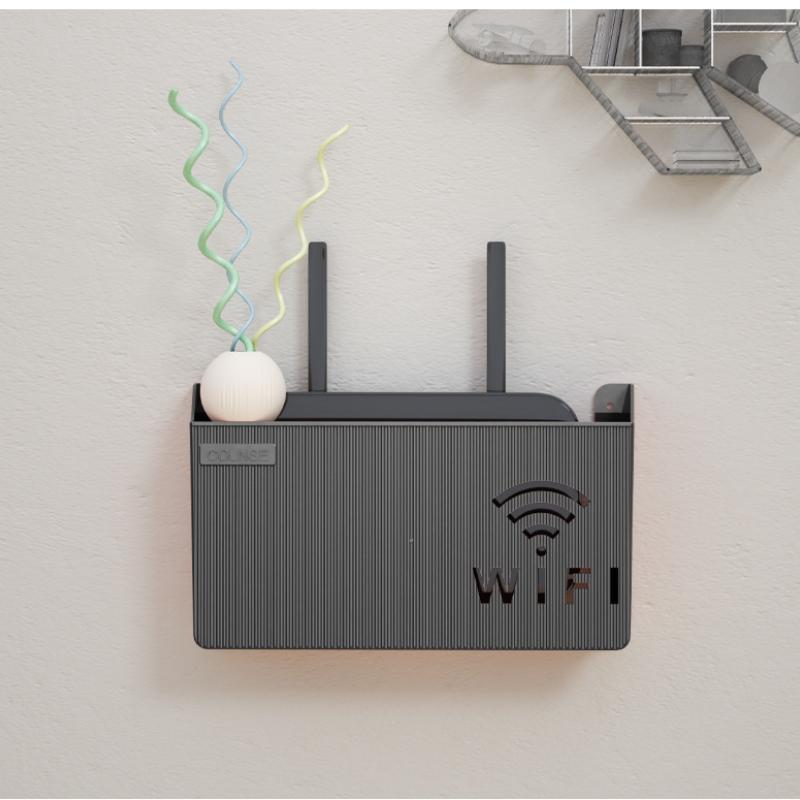 Wall Hanging Cable Power Bracket Organizer Box Wireless Wifi Router Shelf Storage Box Plastic Organizer Box Home Decor