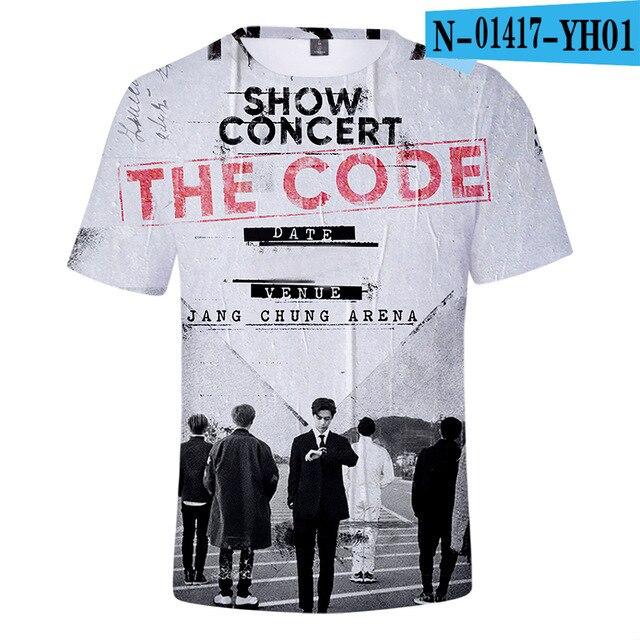 Kpop Monsta X футболка с 3d принтом для женщин и мужчин футболка в стиле Харадзюку K-Pop футболка для членов команды футболки с короткими рукавами уличная одежда 