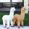38-80CM Simulation Alpaca Plush Doll Cute Standing Australian Alpacasso Stuffed Soft Llama Toys