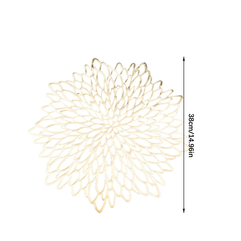 2/6 Pieces Flower Hollow Placemat Lightweight PVC Heat Insulation Pad Anti-scalding Table Mat Portable Dining Mats