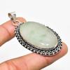 Green Apatite Gemstone Handmade 925 Silver Plated Jewelry Pendant 2.27"