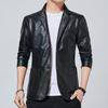 Personalized Jacket Leather Coat Korean Style Slim Leather Suit Handsome Men's Leather Jacket Trendy Men's Suit Clothes