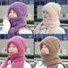 1Pc Integrated Ear Protection Windproof Cap and Scarf Knitting Thickening Hat Winter Pullover Hat Scarf
