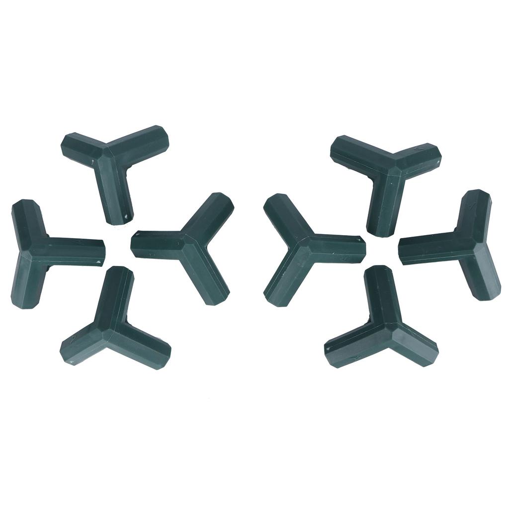8Pcs 3-Way Plant Support Connectors Plastic Garden Climbing Stake Joint Greenhouse Accessory