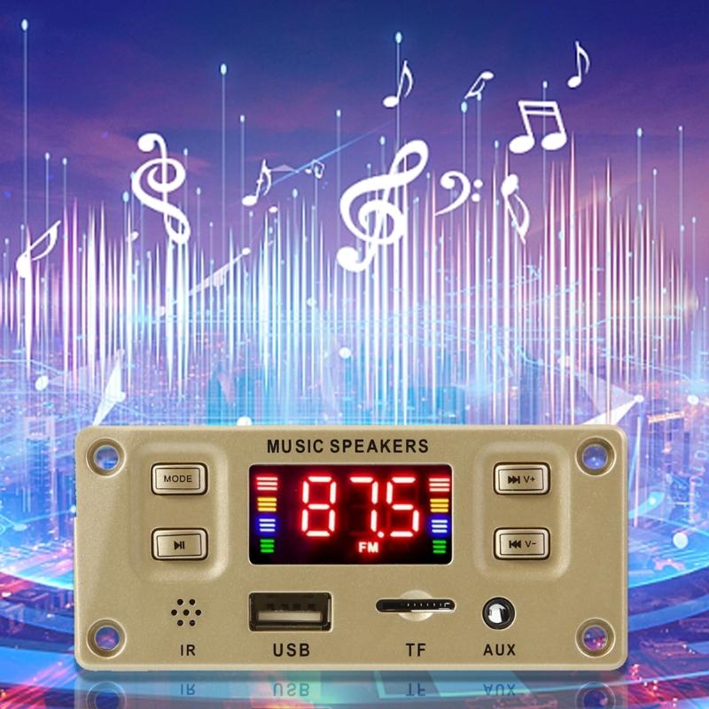 2x50W 100W Усилитель Bluetooth-совместимая плата декодера MP3 12V DIY MP3-плеер Модуль автомобильного радио TF USB Микрофон Запись