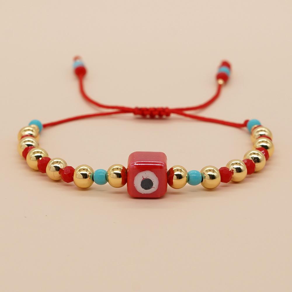 Ximang Women's Handmade 2026 Fashion Beaded Bracelet Turquoise 2026 With Gold Plating and Crystal Beads Pulsera Jewelry