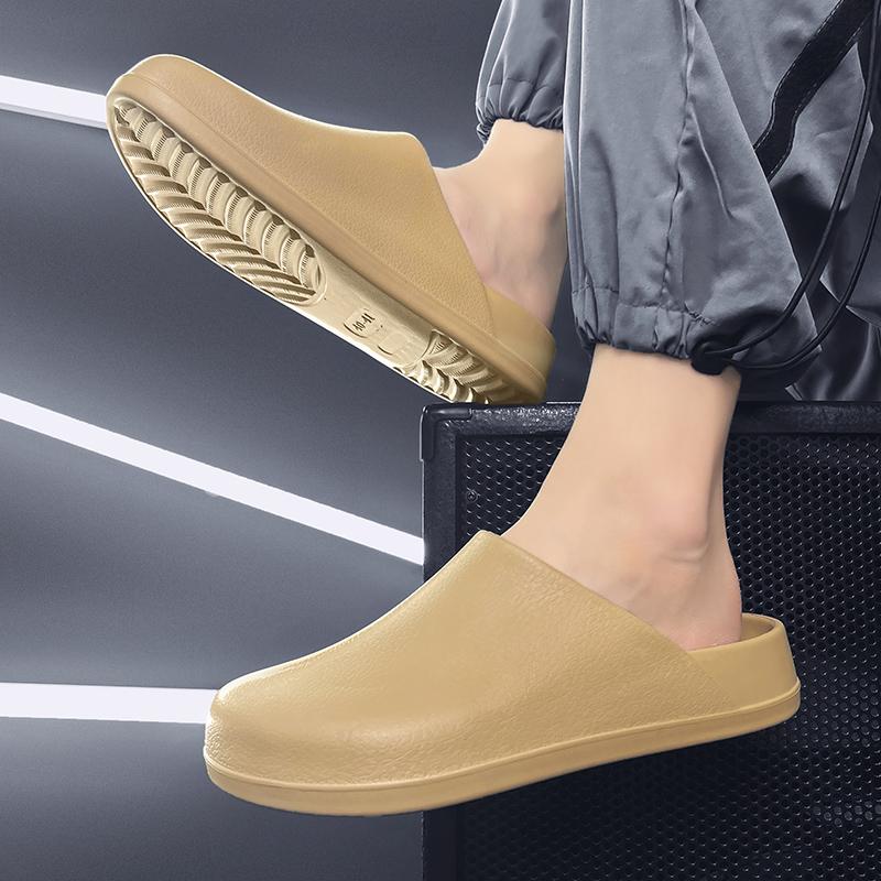 Модные шлепанцы на толстой подошве, мужская обувь для повара, нескользящие, для ванной, домашние шлепанцы, мягкая подошва, эва, комнатные сандалии, летние, пляжные, уличные слайды