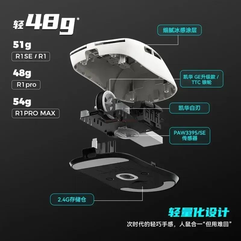 Беспроводная мышь Vxe Dragonfly R1 серии R1 Se Легкая Paw3395 Nordic52840 2 кГц Smart Speed X Низкая задержка Игровая мышь для FPS Подарок