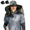 Solar Fan Hat with Neck Flap USB Rechargeable UV Protection Dual Cooling Fan