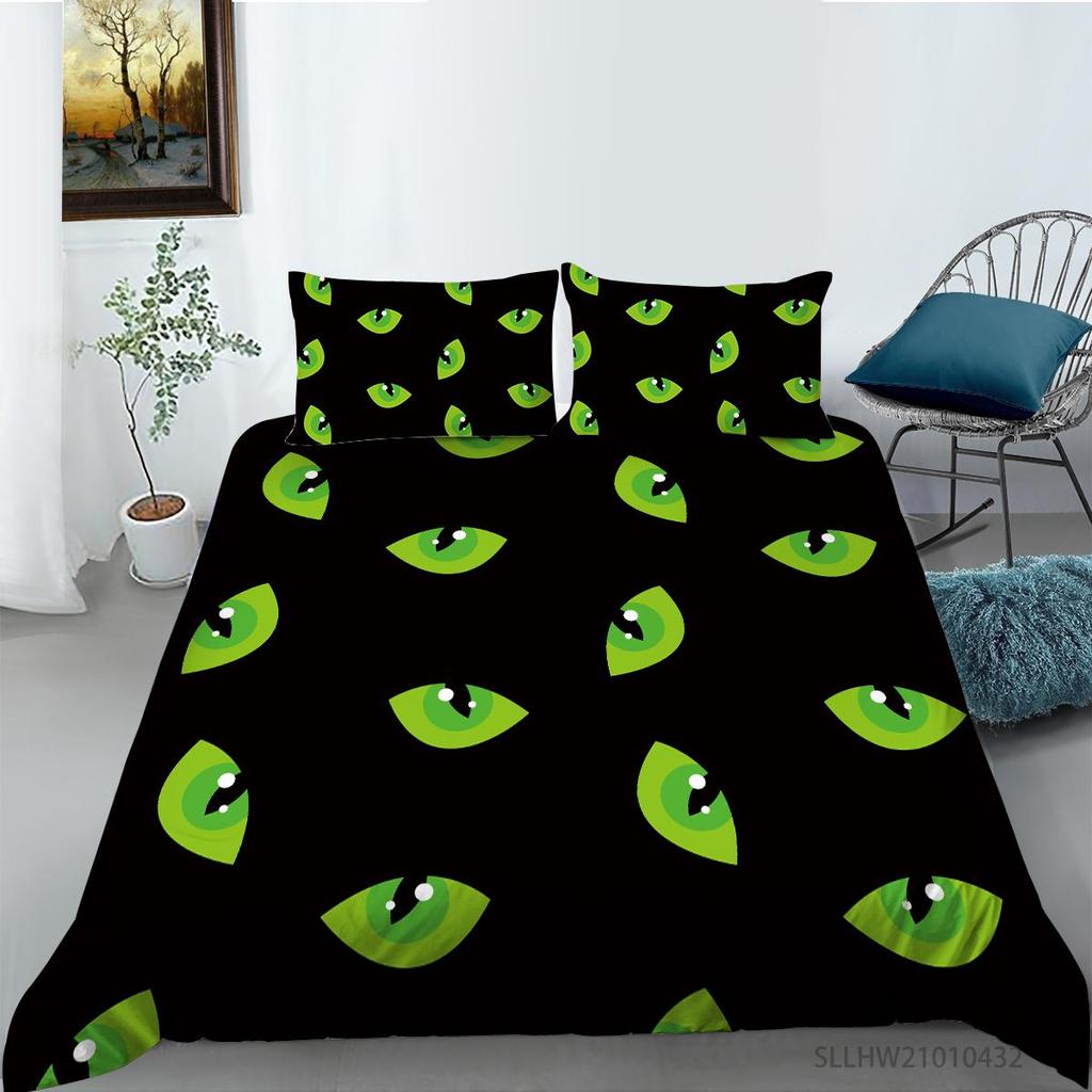 Постельное белье с принтом в виде головы черепа, односпальная двуспальная кровать, полноразмерная персонализированная наволочка с темным узором и пододеяльник 2 или 3 удобных украшения для дома