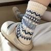 Retro Coffee-colored Socks for Women In Autumn and Winter, Ethnic Style, Thick and Warm Wool and Cotton Socks, Long Socks for Winter