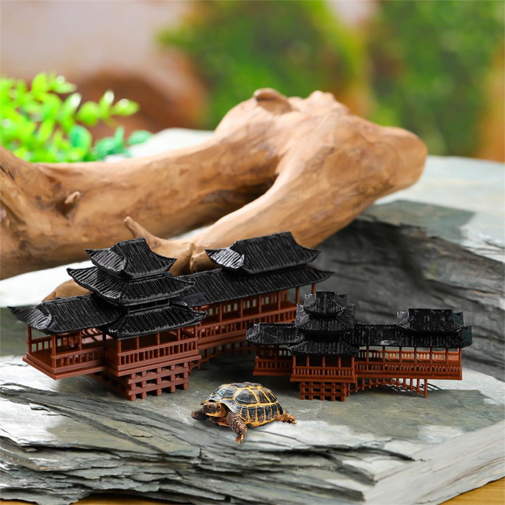 Covered Bridge Ornaments, Miniature Covered Bridge Model, Simulated Small Antique Architectural Model Landscape Ornament For Bonsai Decor