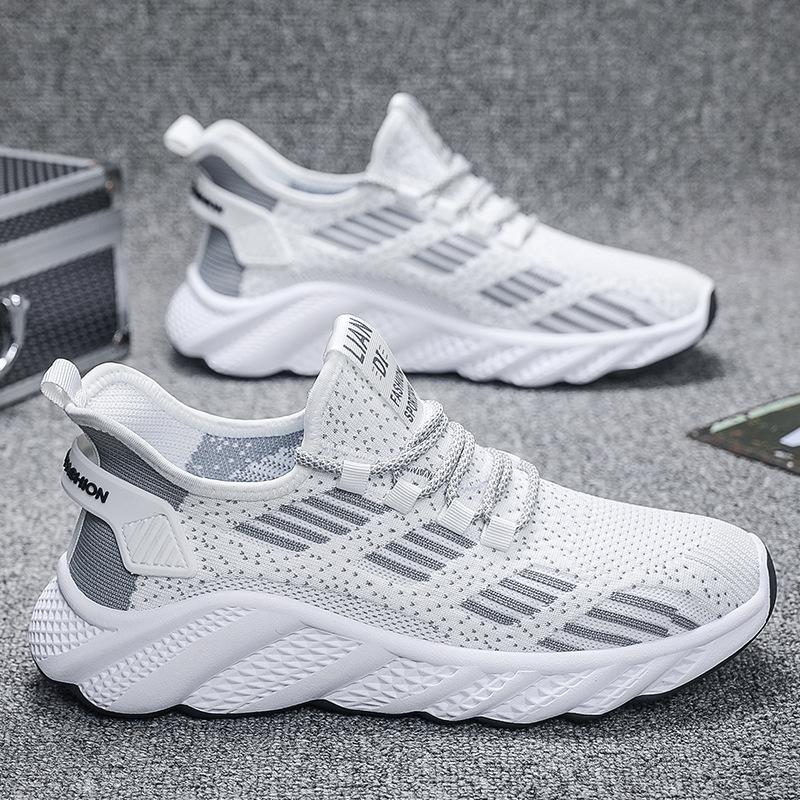 Summer New Breathable Men's Sneakers Mesh Men's Shoes Casual Shoes Men's Tide Flying Weaving Running Shoes