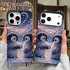 Phone Case: 2D flat suitable for iPhone 18 17 16 15 14 13 Pro film protective case, couple style, snowy heart little penguin, Christmas and Halloween 