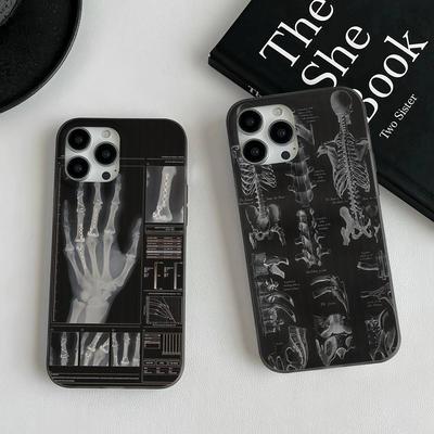 Радиологический Человеческий Органы Скелет Чехла для Телефона Для IPhone 17 16 15 11 12 13 14 Pro Max Мягкий Гофрированный Силиконовый Чехол-Крышка