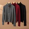Korean Style Fashionable Turtleneck Color Buttoned Cardigan for Women with Minimalist Style Knitted Sweater Commuting Autumn and Winter Cardigan