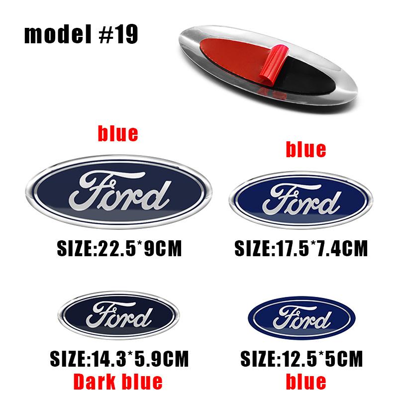 ZLKQ1 Ford Logo Front Grille Logo Hood Badge Emblem Sticker Blue Auto Accessories For Focus mk2 mk3 Fiesta F150 F250 Ranger Mondeo mk4